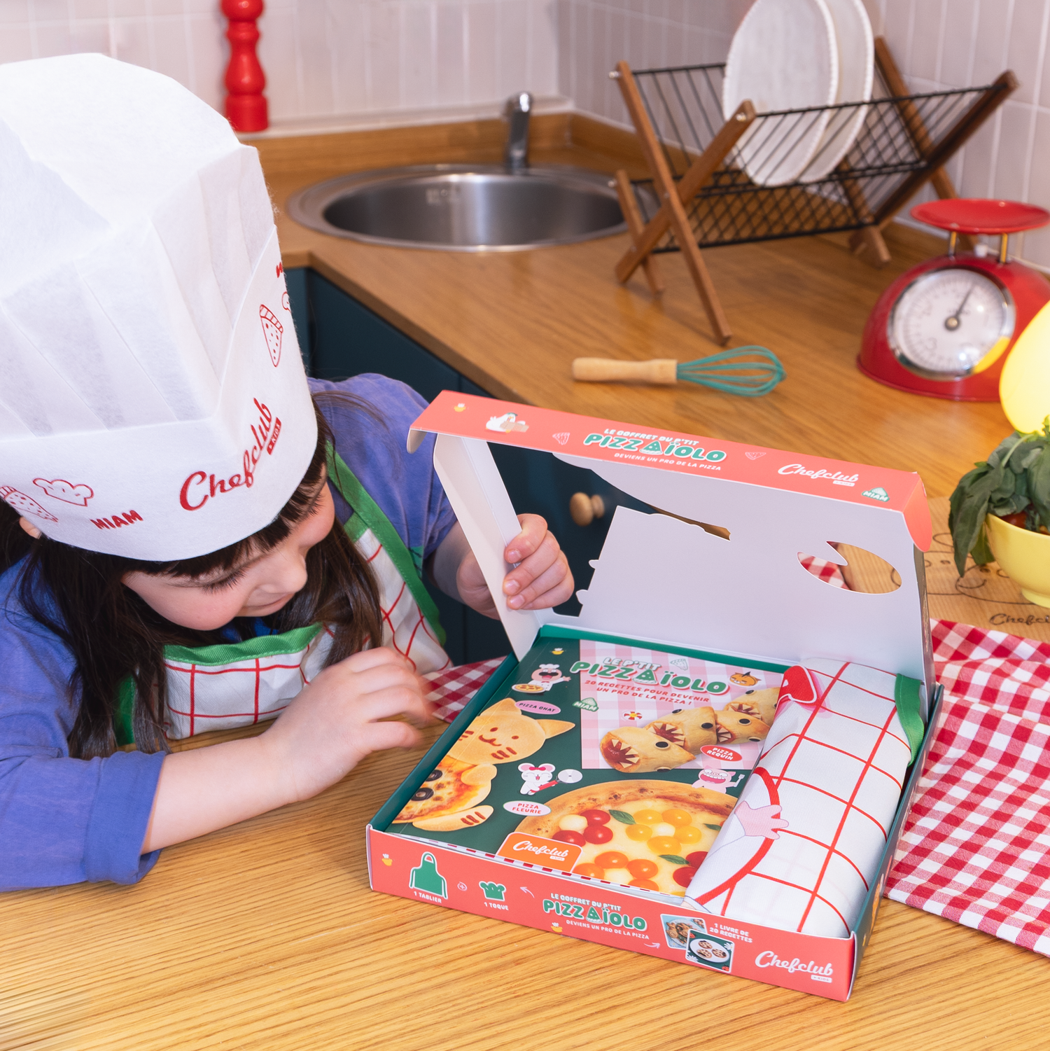 Coffret Kids : Le Pizzaiolo et le tablier pizza Chefclub Kids