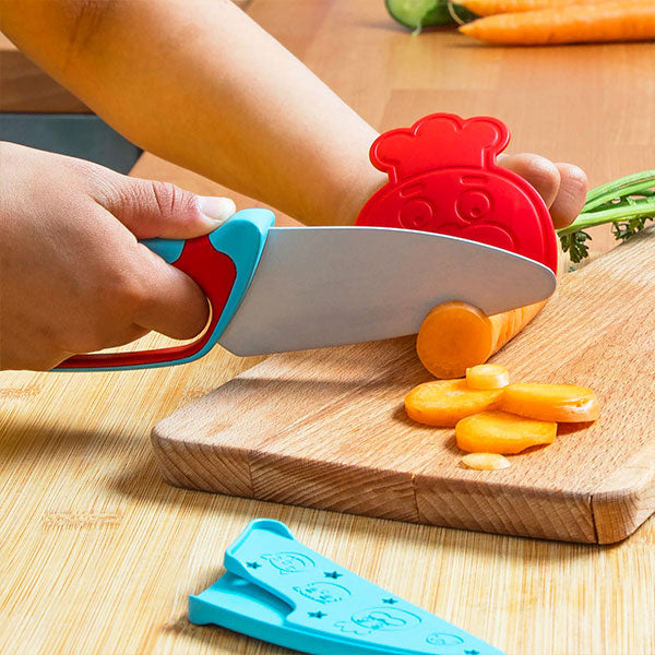 Couteau Chefclub kids en acier inoxydable,color_Rouge et bleu