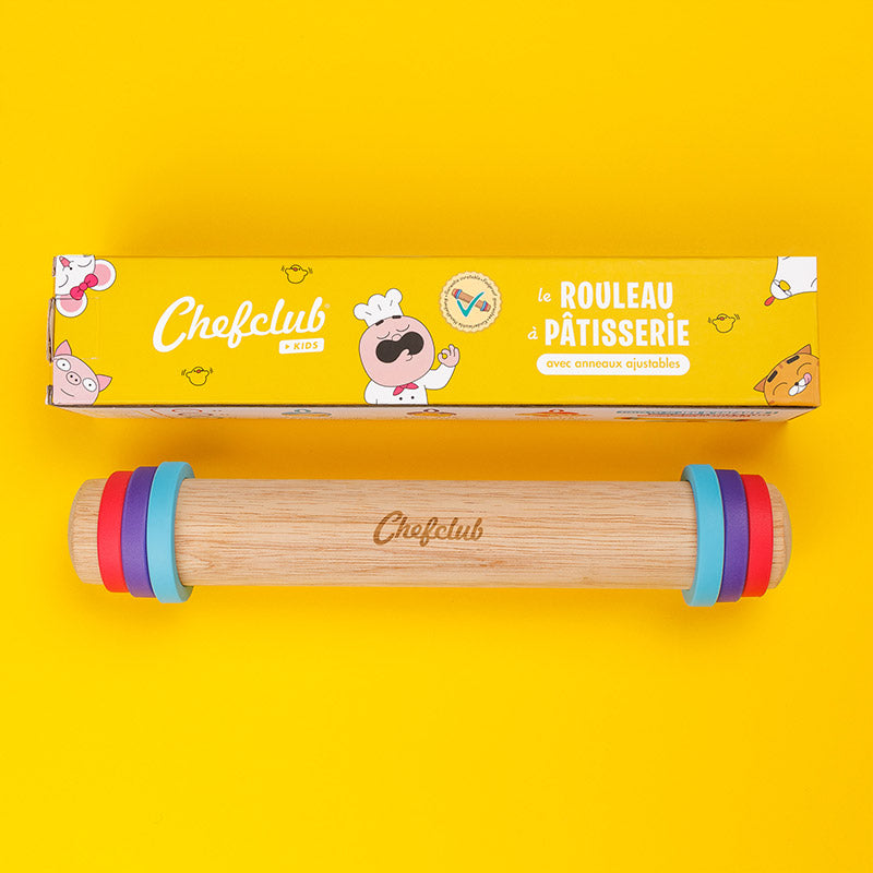 Rouleau à pâtisserie Chefclub - 3 anneaux pour gérer l'épaisseur de la pâte